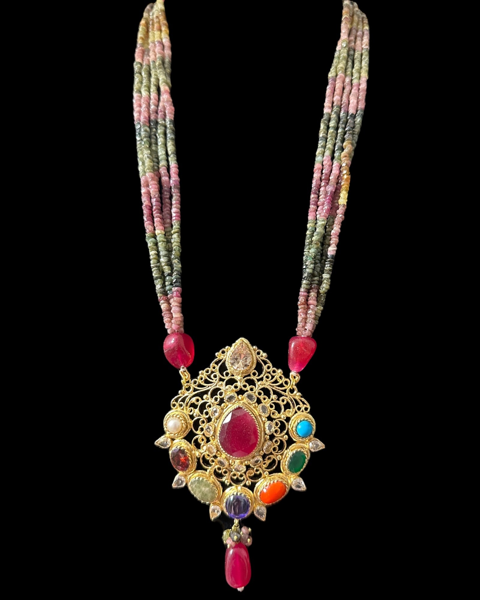 DLN128 Adaya multicolor natural  beads necklace ( READY TO SHIP )