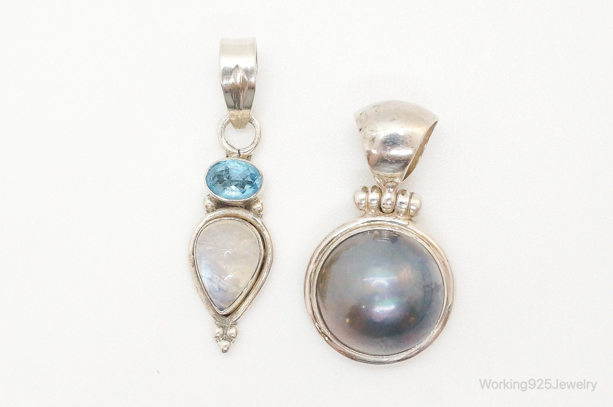 Vintage Multi Gem Sterling Silver Pendants