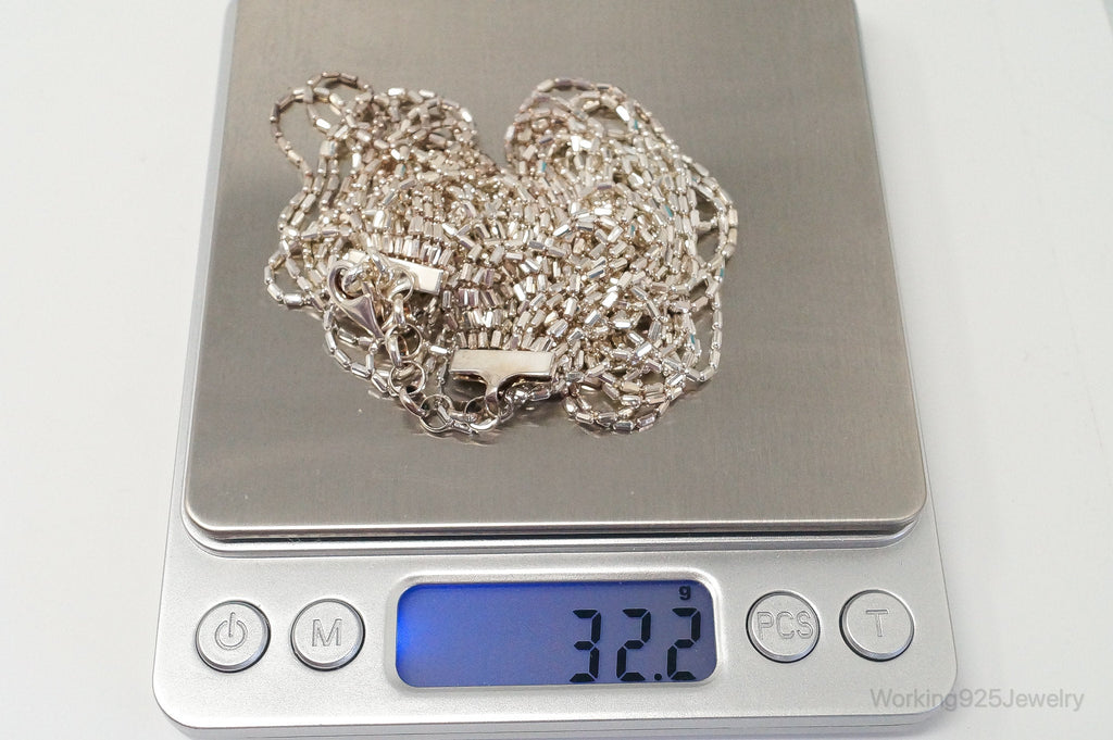 Vintage Italian Designer High Fashion Chain Sterling Silver Necklace