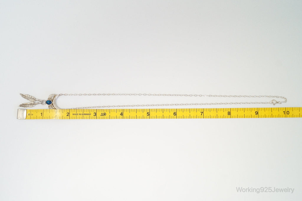 Vintage Native American Unsigned Abalone Shell Sterling Silver Necklace