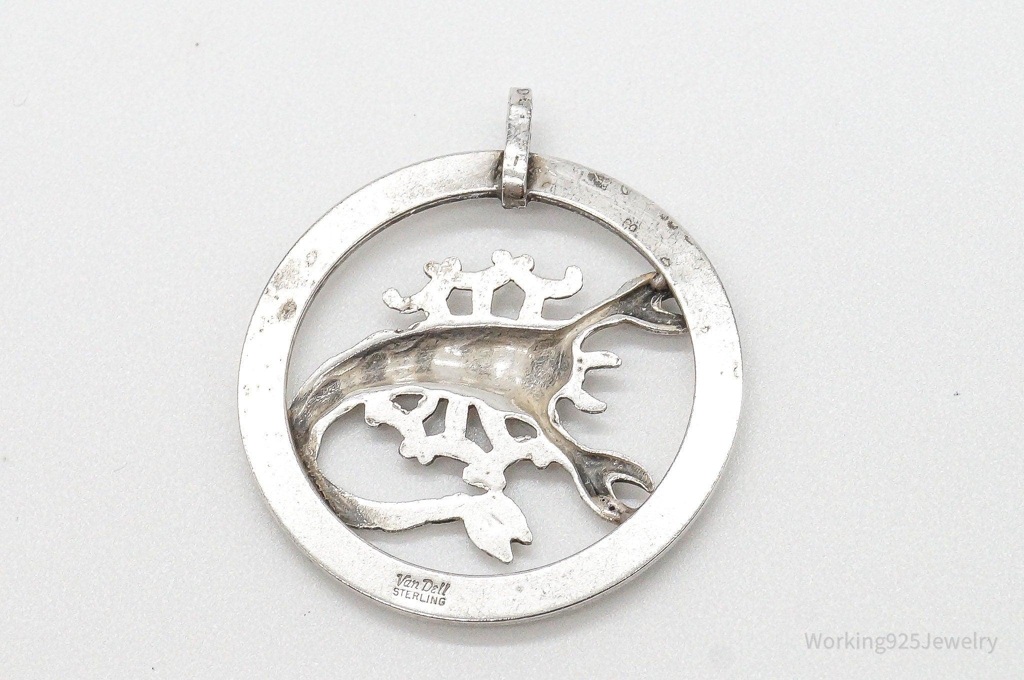 Large Vintage Designer Van Dell Scorpion Scorpio Sterling Silver Pendant