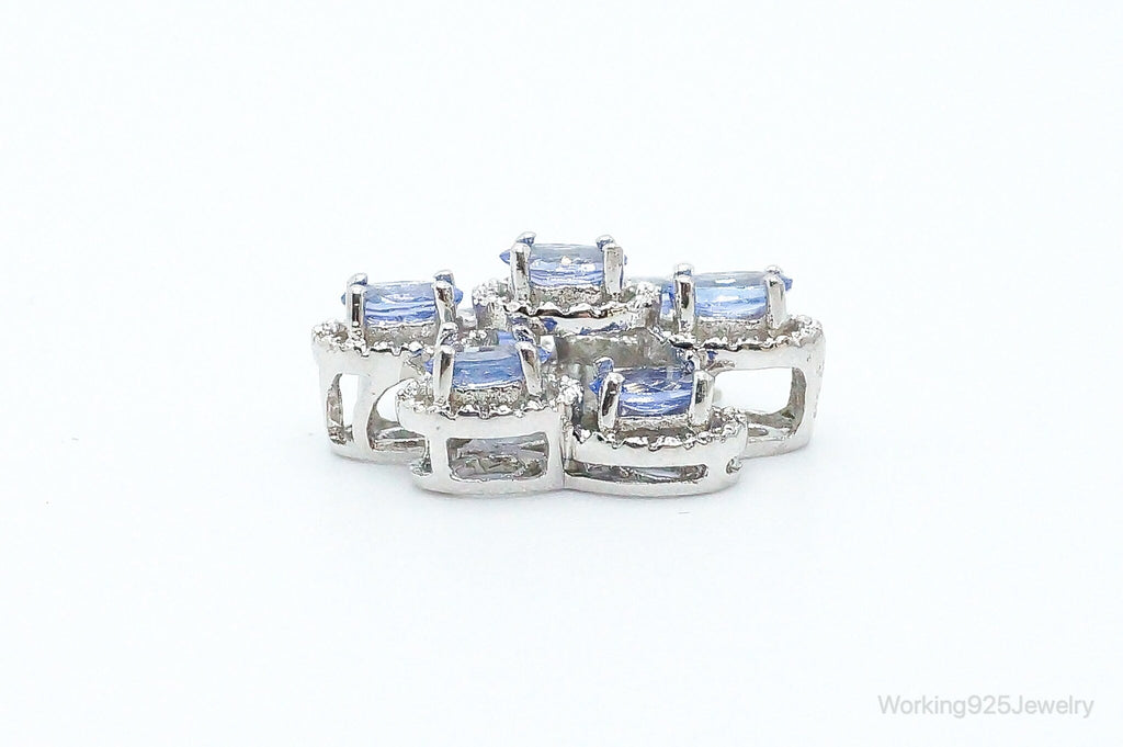 Designer Stauer Iolite Cubic Zirconia Sterling Silver Pendant