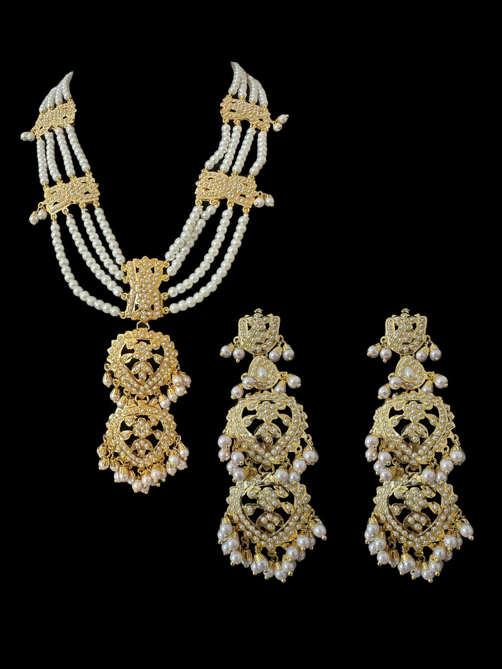 DNS198 Mehwish Jadau necklace with earrings(READY TO SHIP)