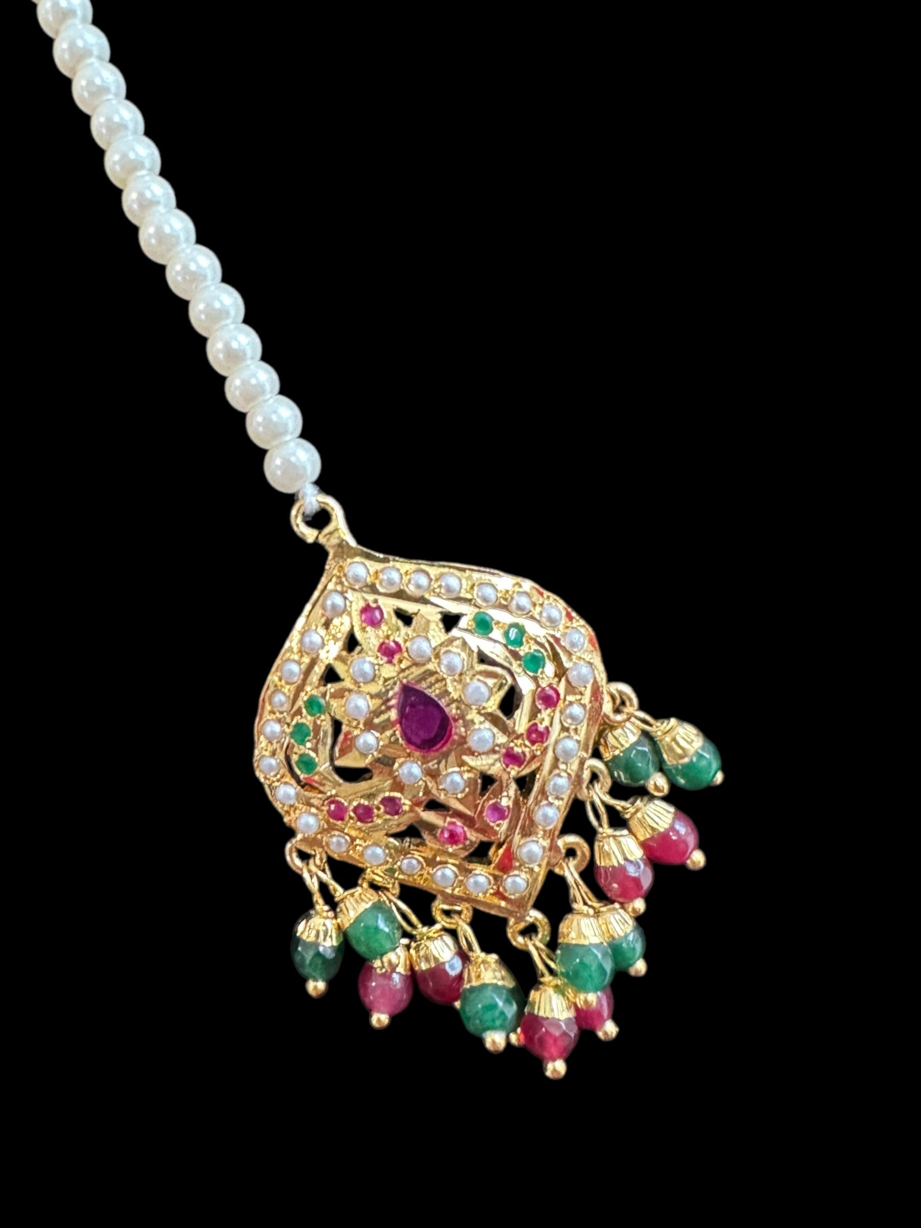 DLN87 Yashvi jadau rani haar in ruby emerald ( READY TO SHIP )