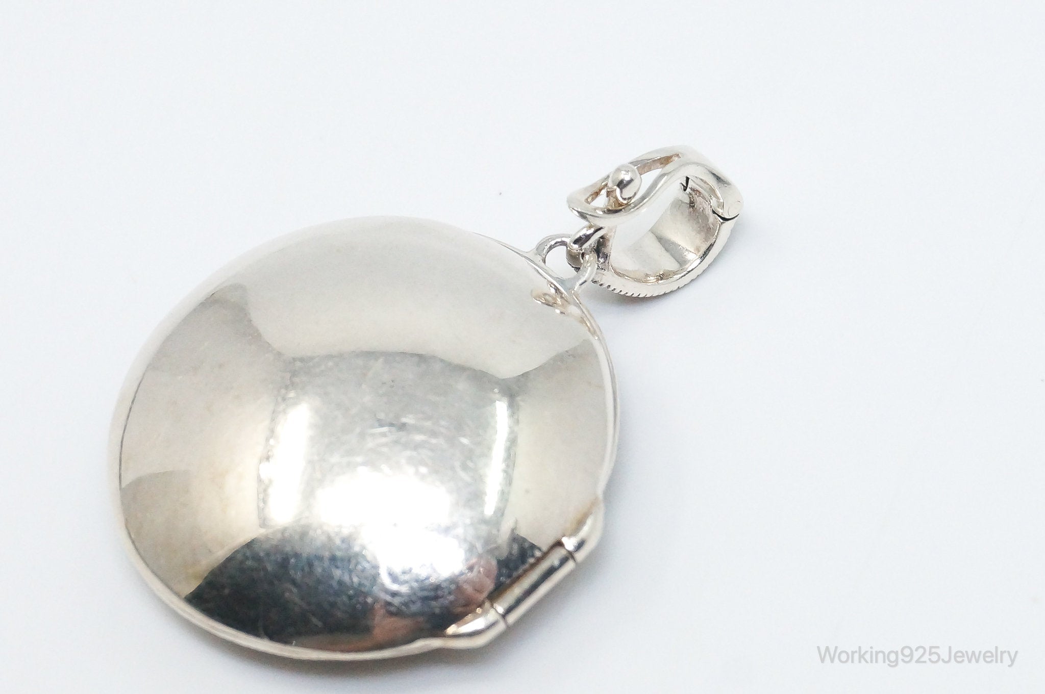 Vintage Marcasite Art Deco Cut Out Locket Sterling Silver Pendant