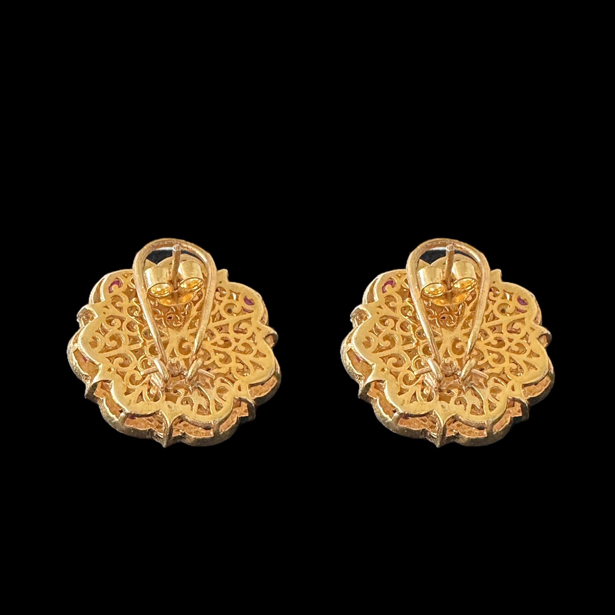 Moissanite gold plated silver earrings ( READY TO SHIP )