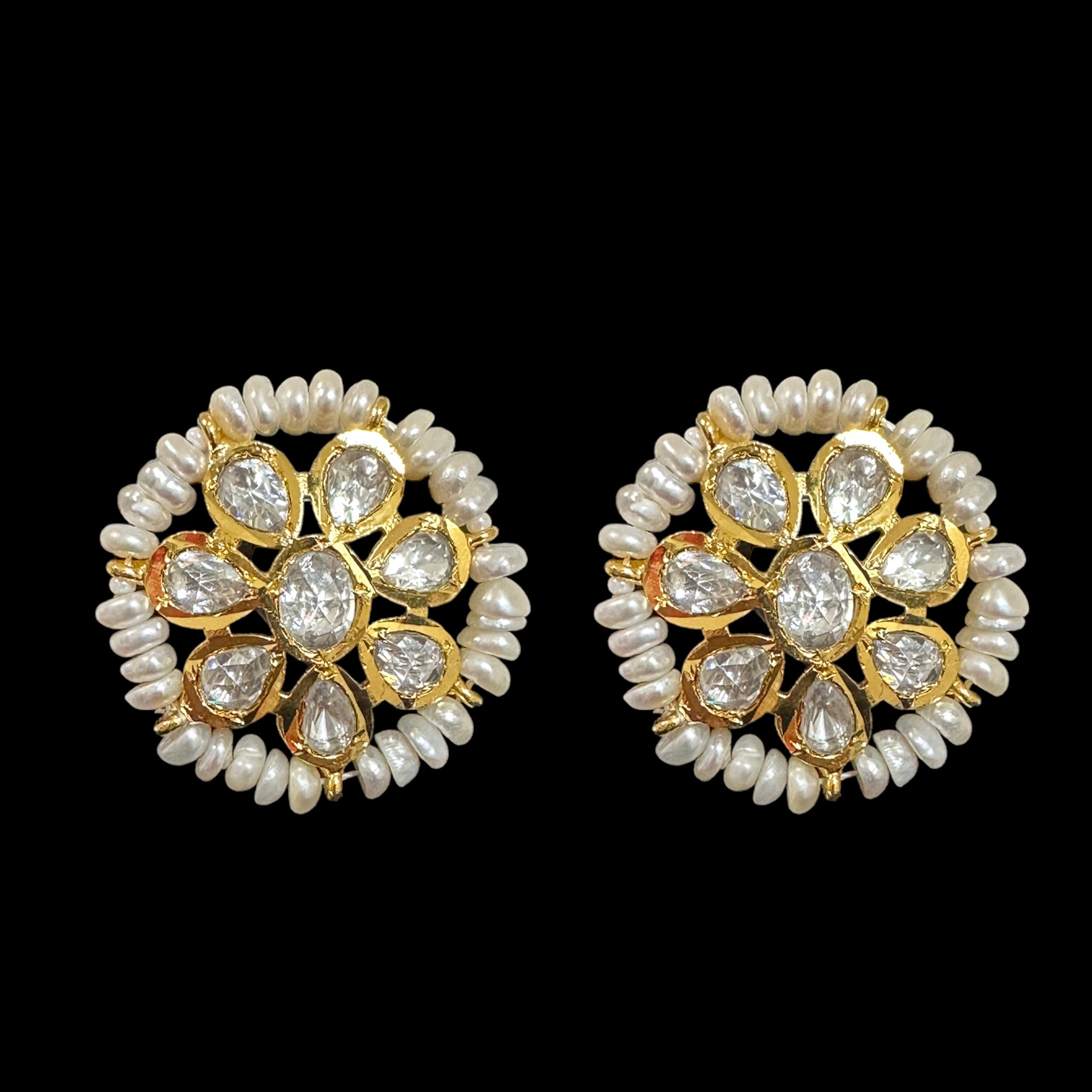 ET206 Gold plated studs  in moissanite ( READY TO SHIP )