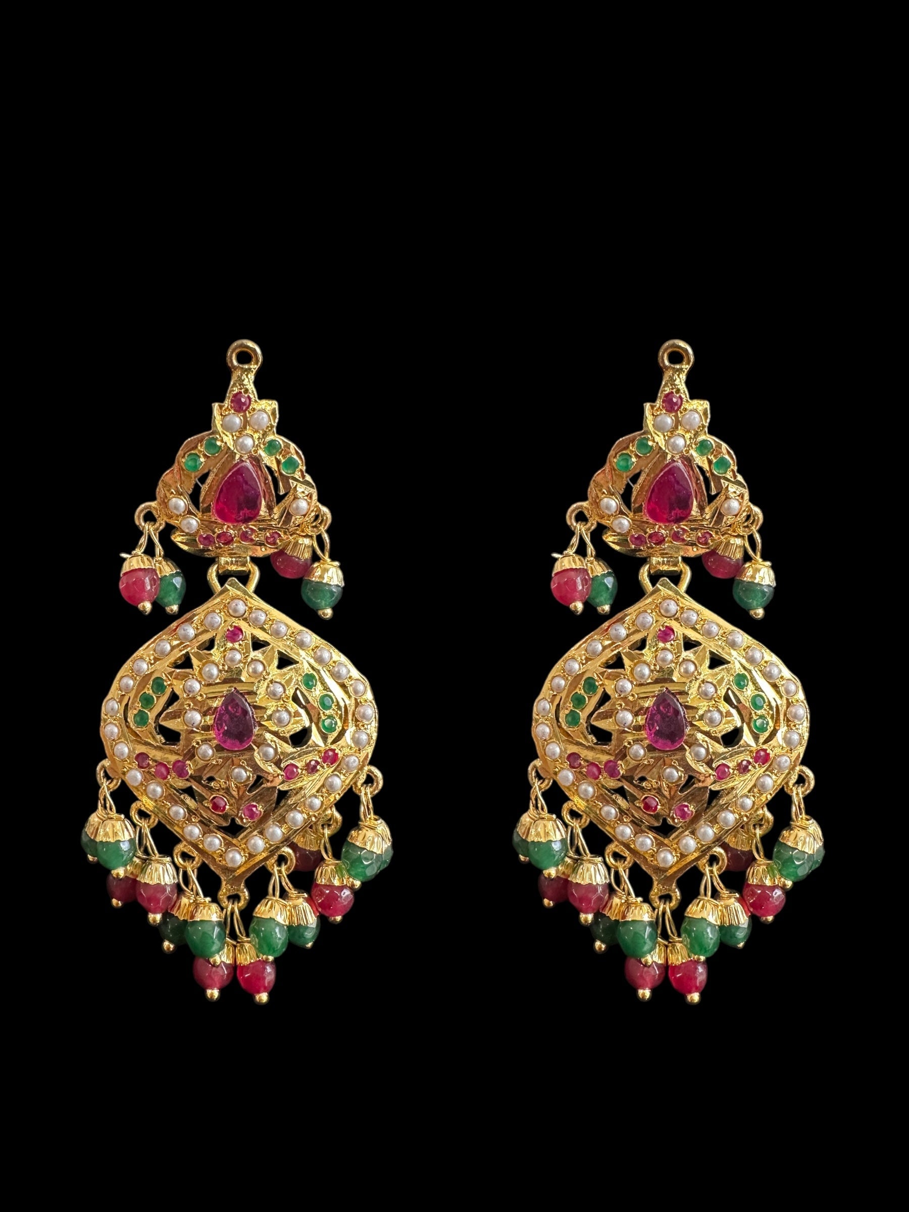 DLN87 Yashvi jadau rani haar in ruby emerald ( READY TO SHIP )