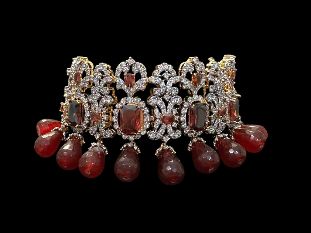 BR504 Arzoo garnet choker set   ( READY TO SHIP )