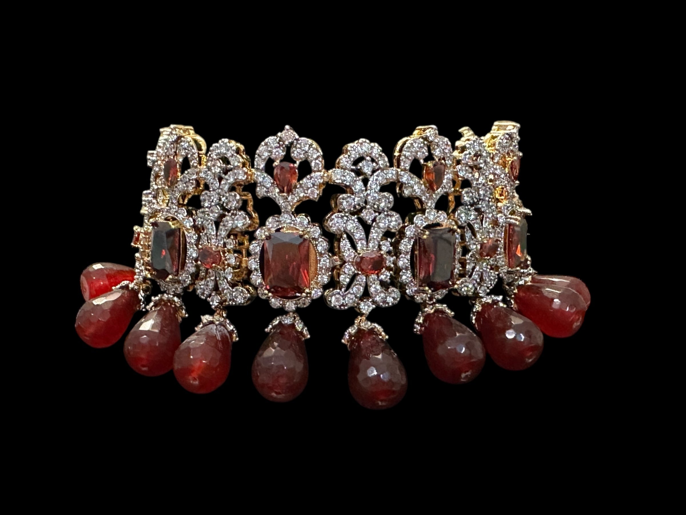 BR504 Arzoo garnet choker set   ( READY TO SHIP )