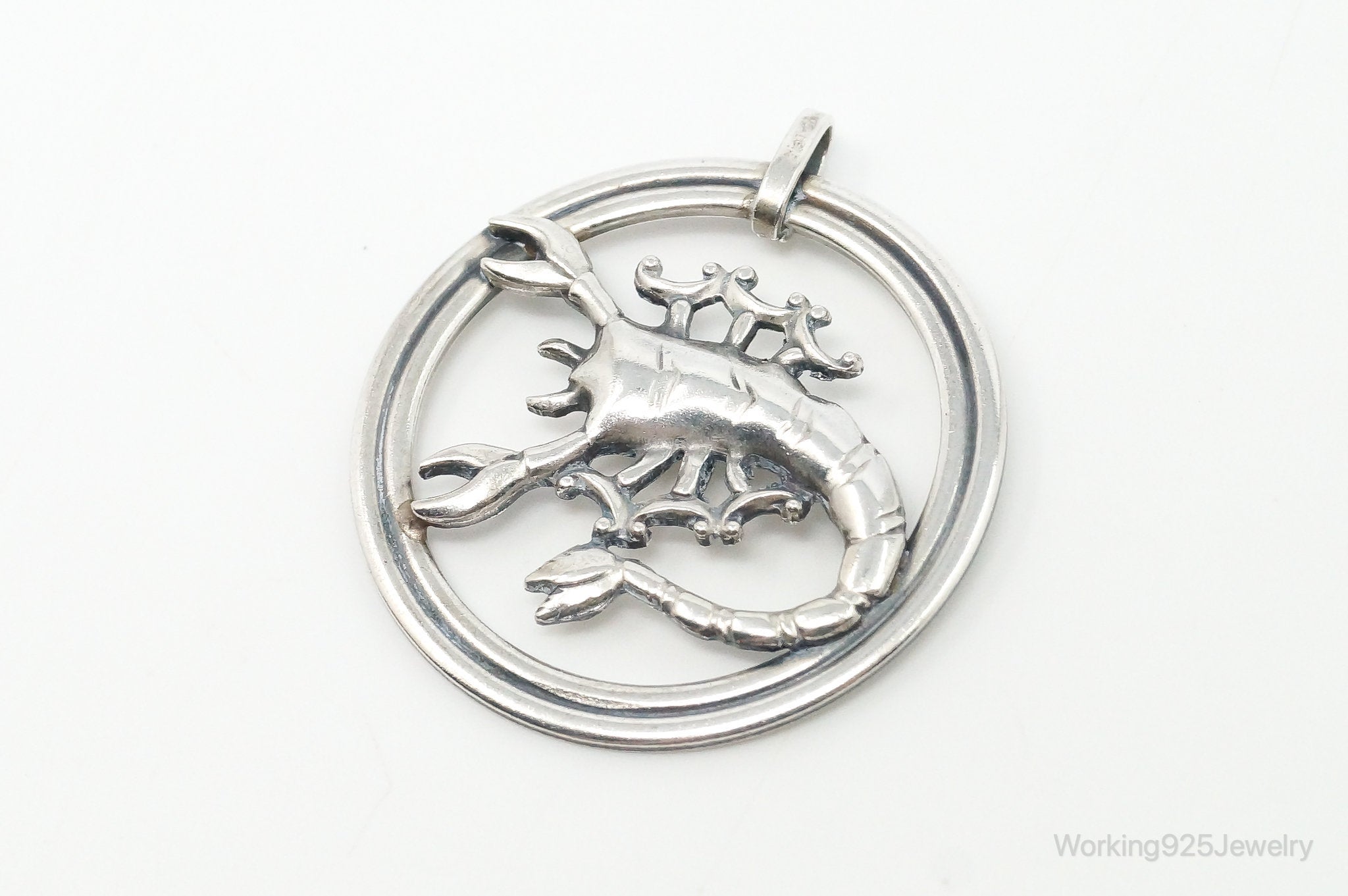 Vintage Designer Van Dell Scorpion Scorpio Sterling Silver Pendant