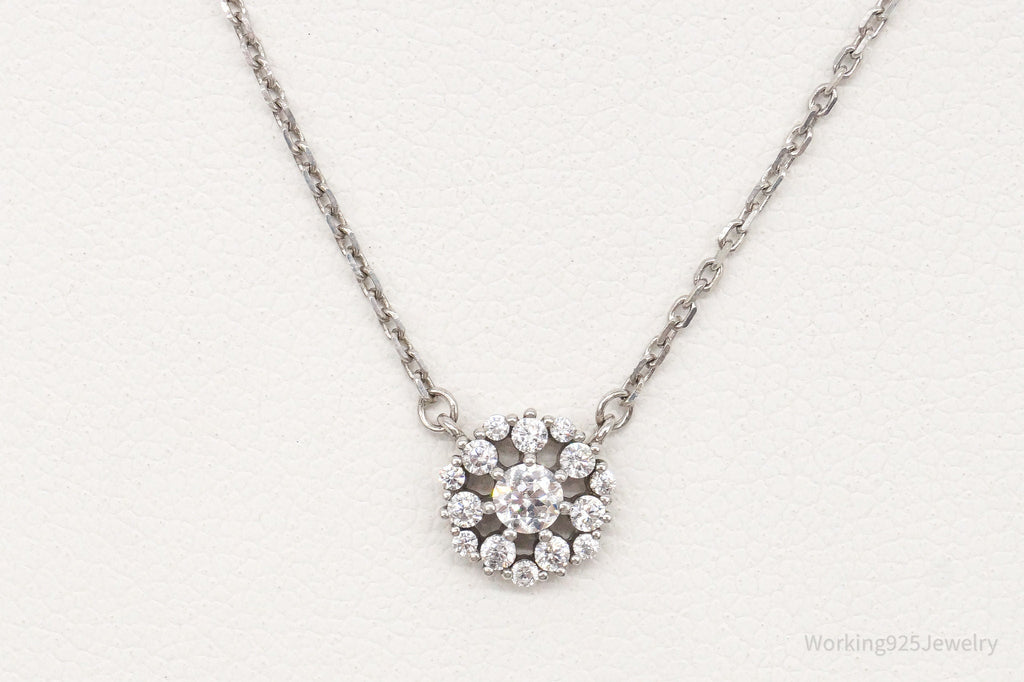 Vintage Cubic Zirconia Sterling Silver Necklace