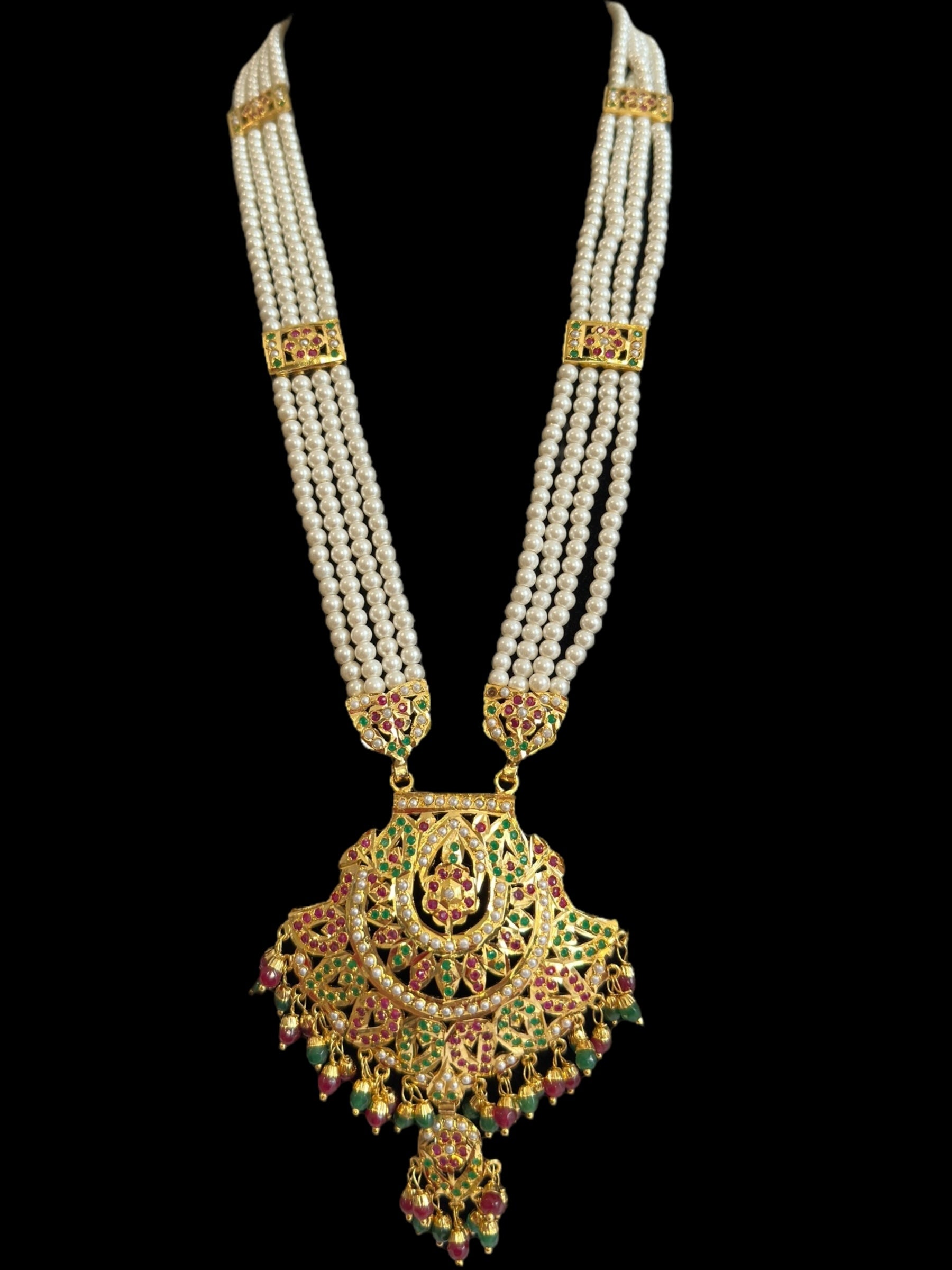 DLN86 Jia jadau rani haar in ruby emerald ( READY TO SHIP )