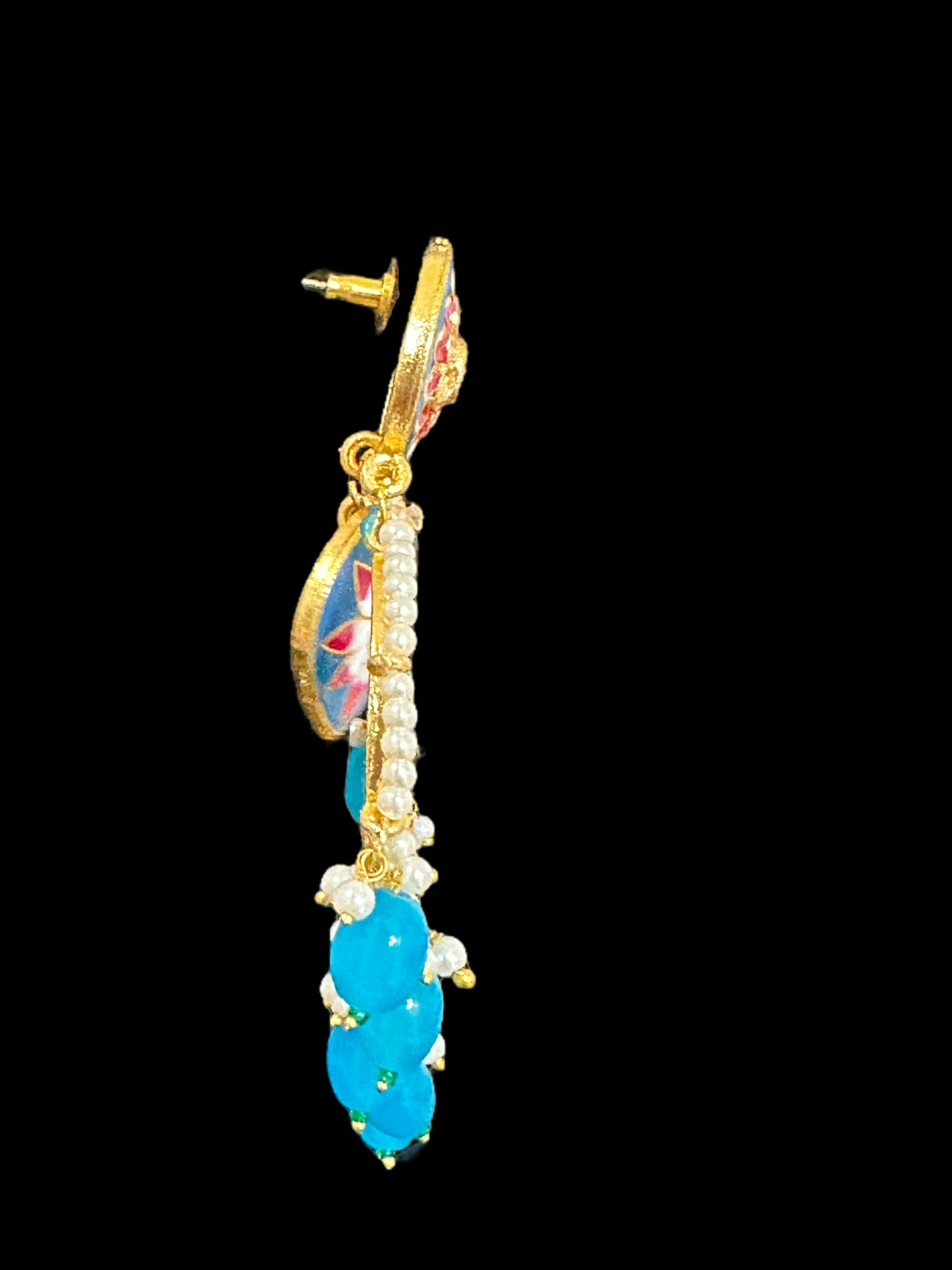 DER564 large sized kundan earrings ( READY TO SHIP )