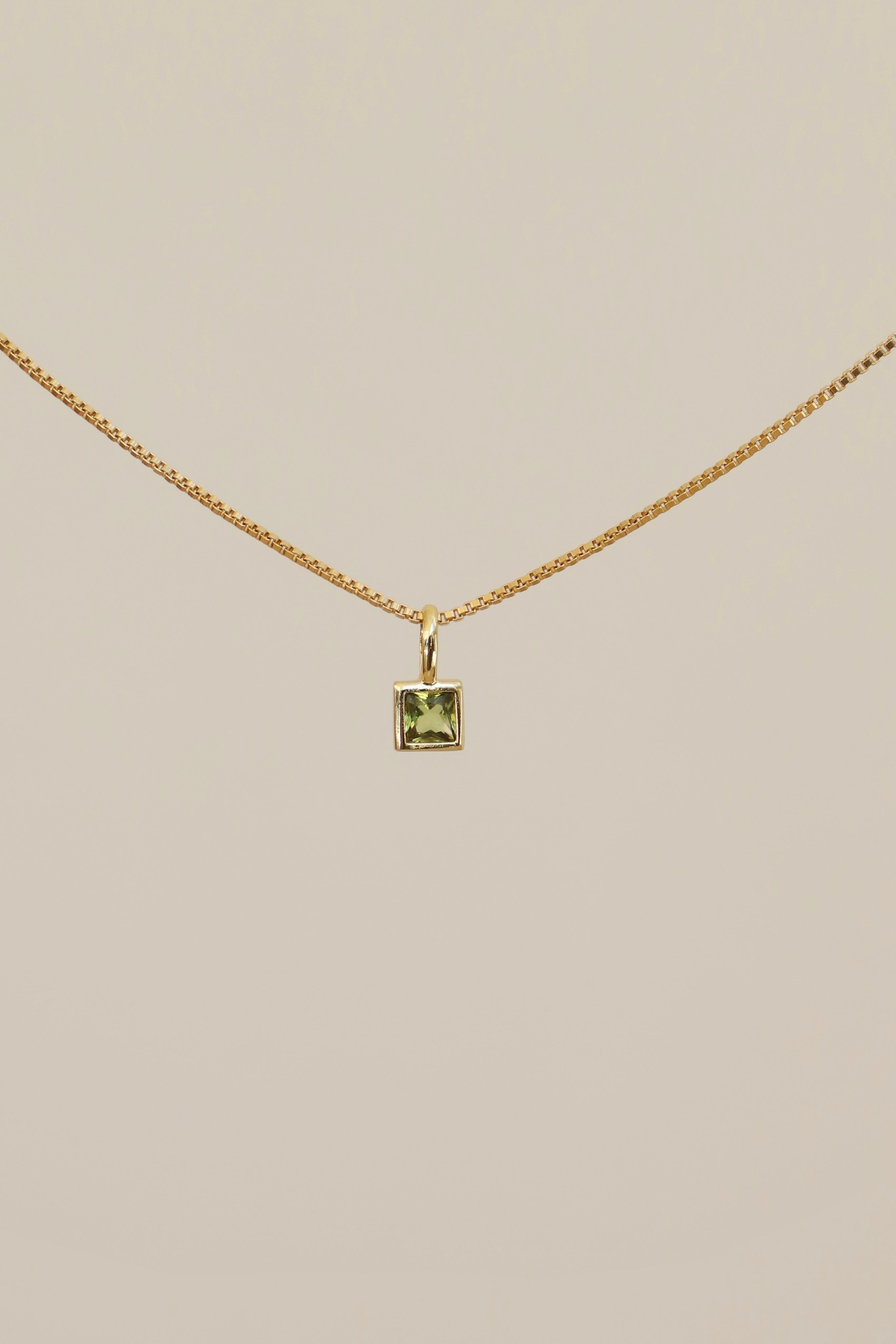 SQUARE BEZEL BIRTHSTONE CHARM