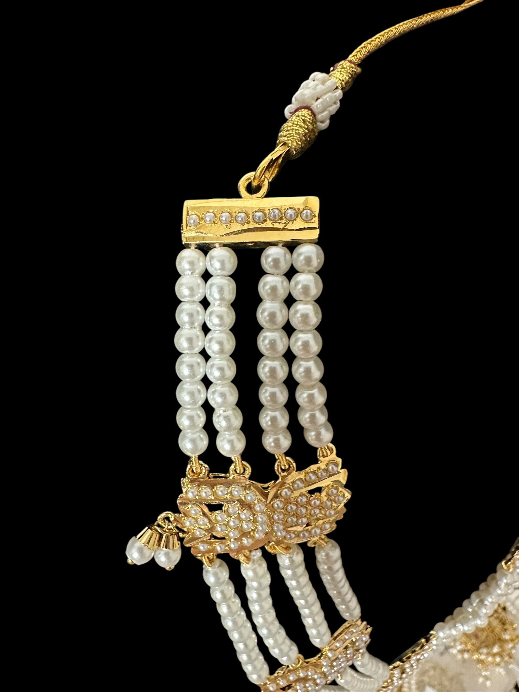 DNS198 Mehwish Jadau necklace with earrings(READY TO SHIP)