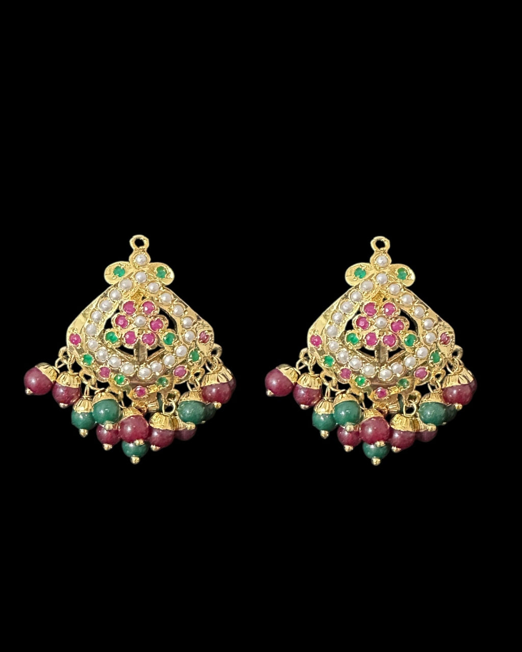 PS546 Ayeza jadau ruby emerald pendant set ( READY TO SHIP )