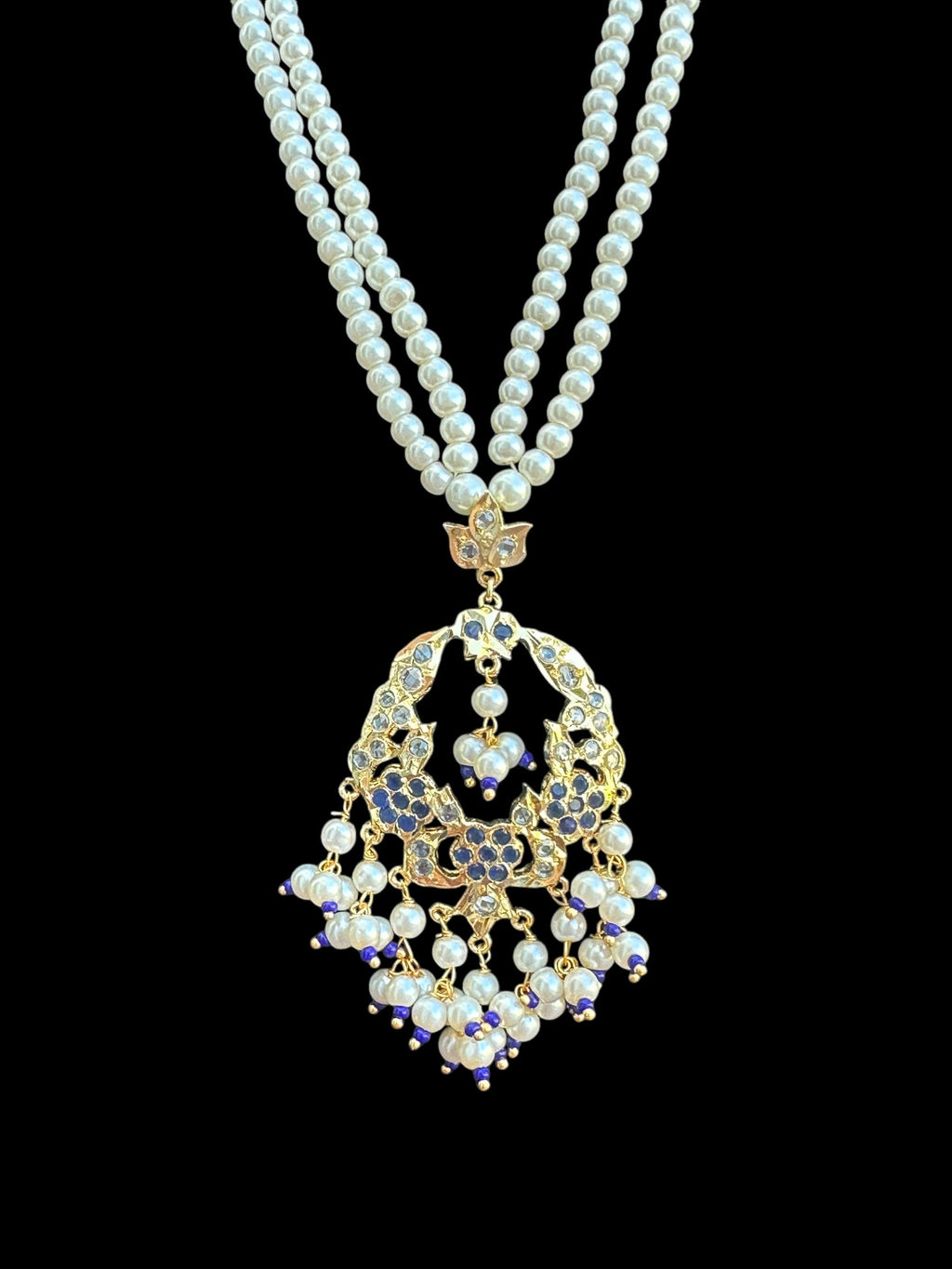 PS364 Madhuri blue   pendant set ( SHIPS IN 2 WEEKS  )