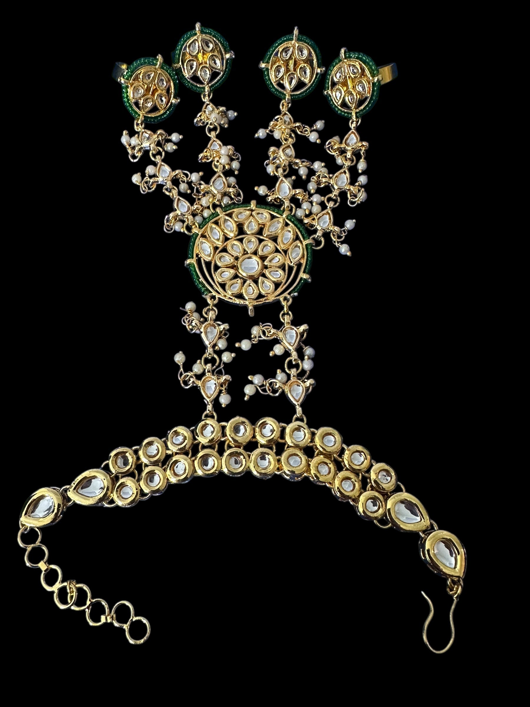 Rimsha kundan haathphool -1 pair ( READY TO SHIP )