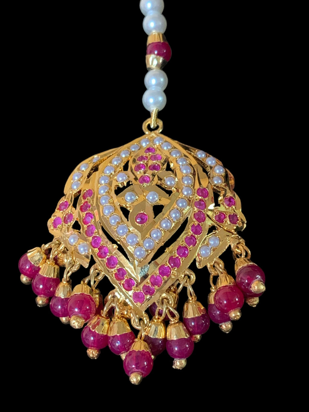 NS59 Taseen necklace set ( rubies ) (READY TO SHIP )