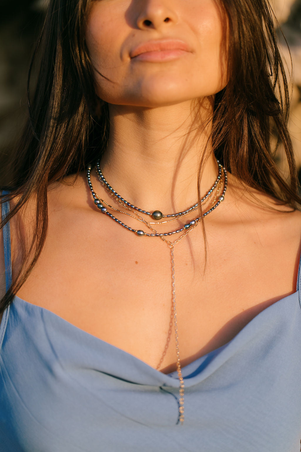 Gold Peacock Pearl Bead Necklace - Hiwahiwa