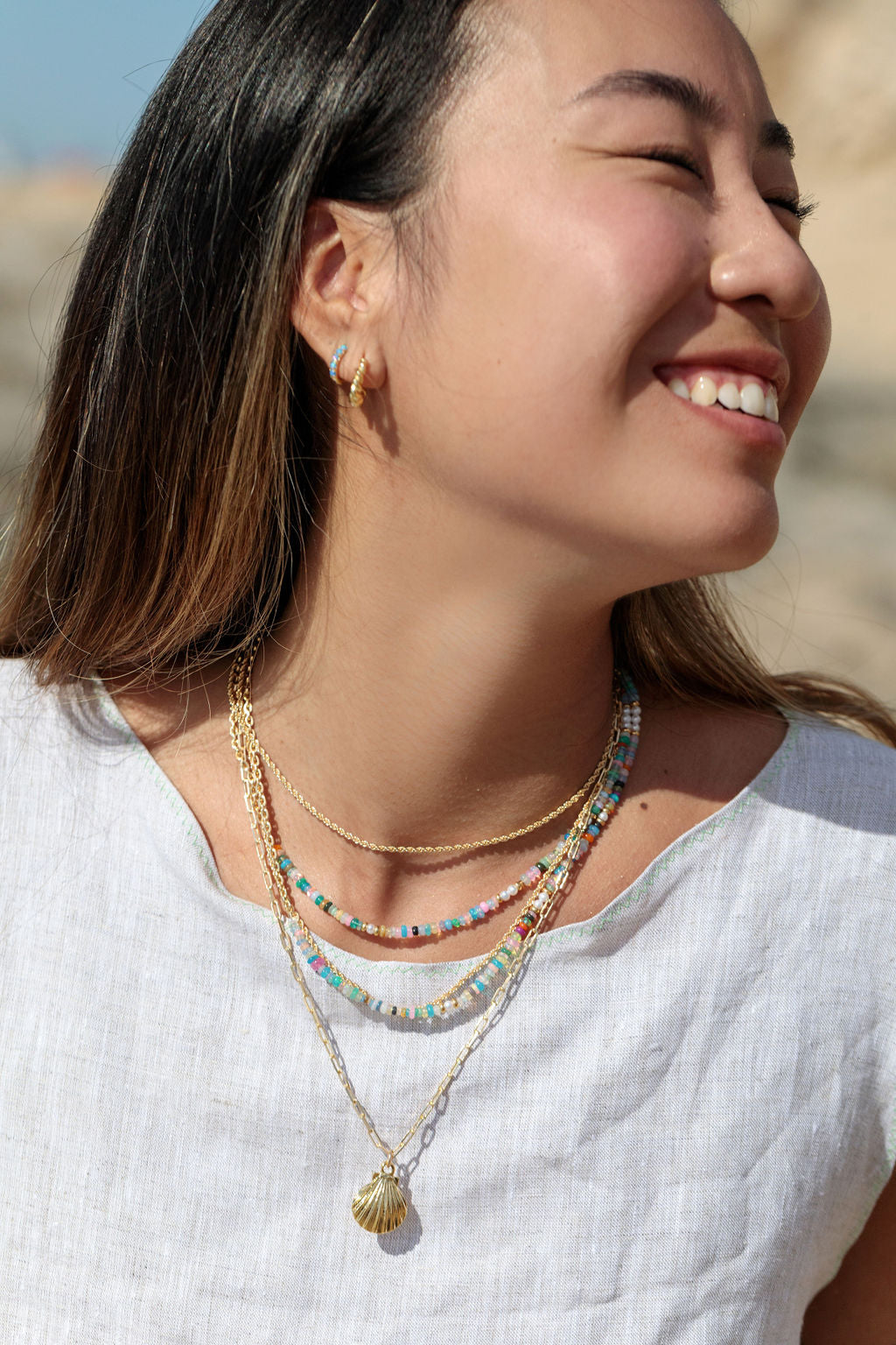 Gold Scallop Shell Necklace - Hoaka