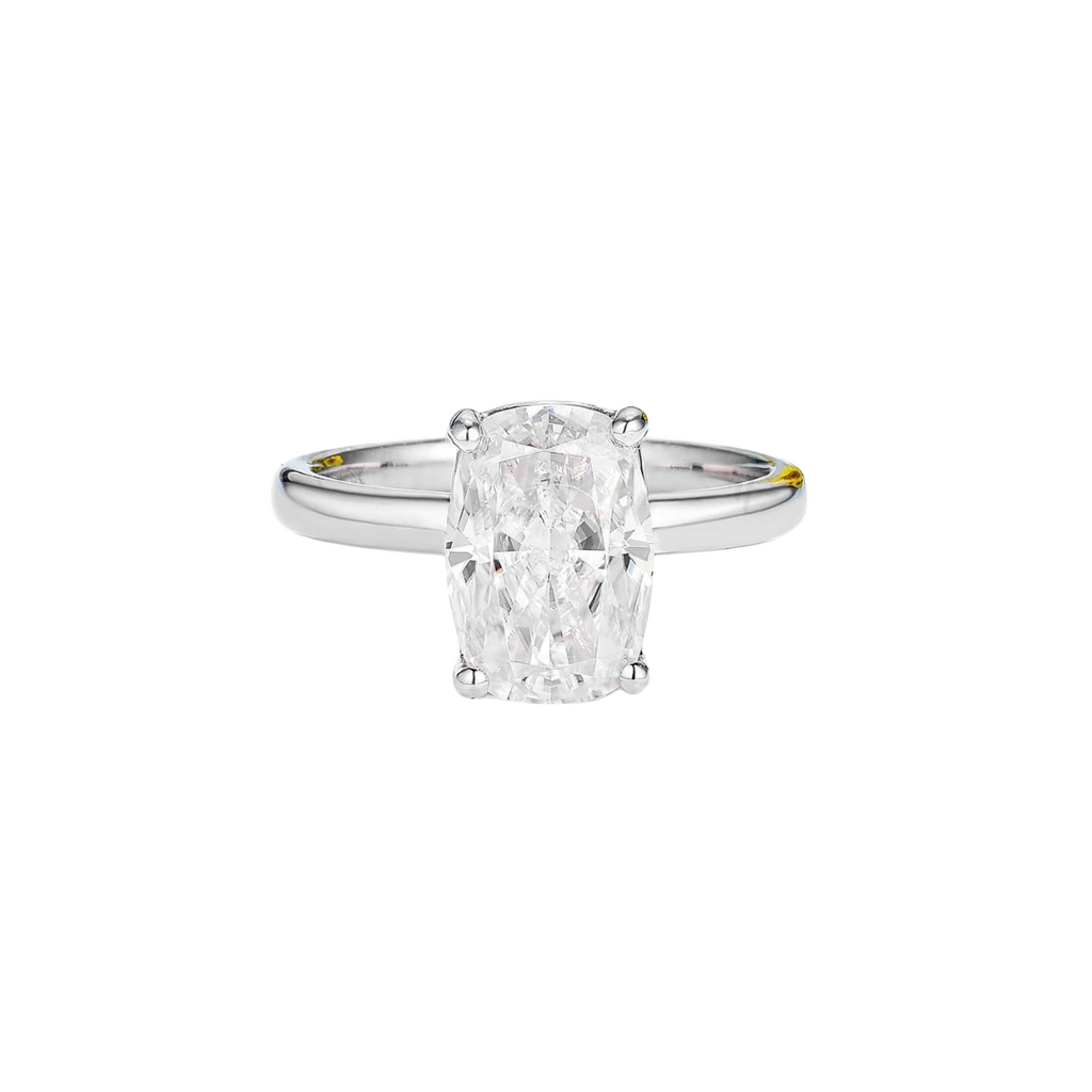 2.5ct Elongated Cushion Cut Solitaire Moissanite Engagement Ring