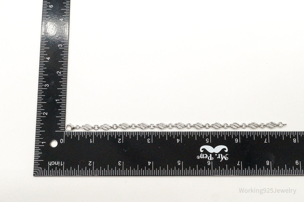 Designer JWBR Single Diamond Linked Sterling Silver Bracelet