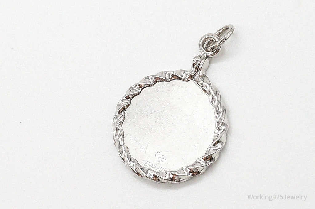 Vintage "Merry Xmas" Etched Bells Sterling Silver Pendant