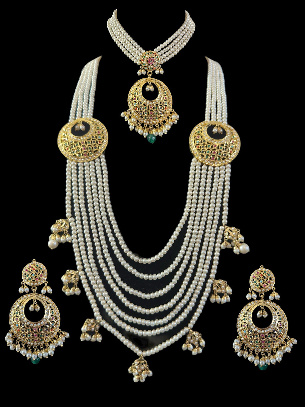 BR480 MUNIRA bridal set in Navratan ( READY TO SHIP )