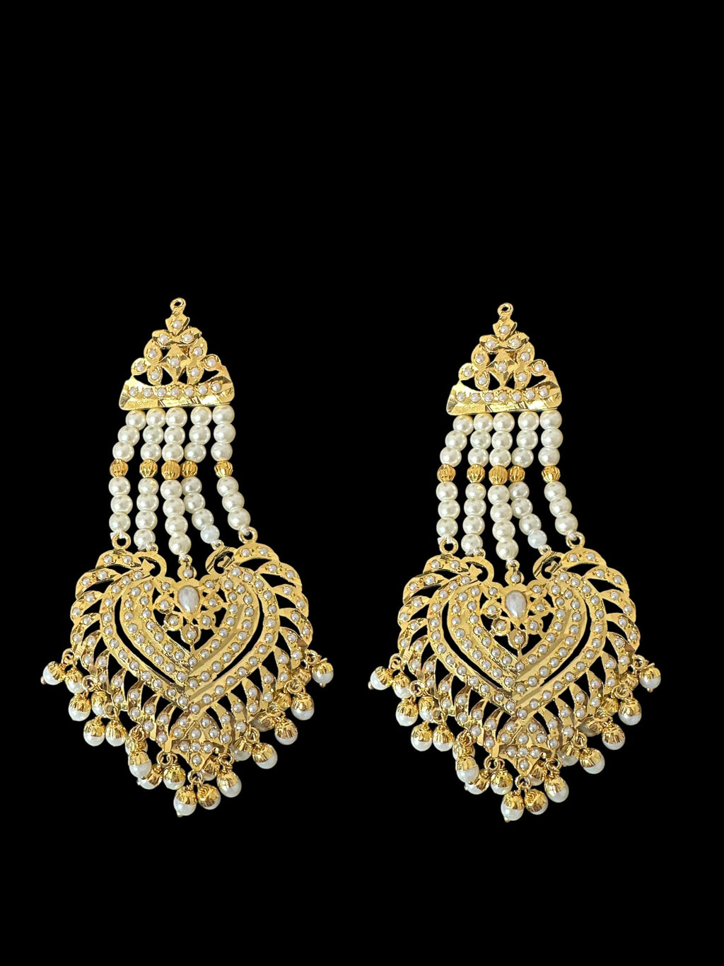 BR479 Insha pearl jadau bridal set in shell pearls ( SHIPS IN 4 WEEKS )