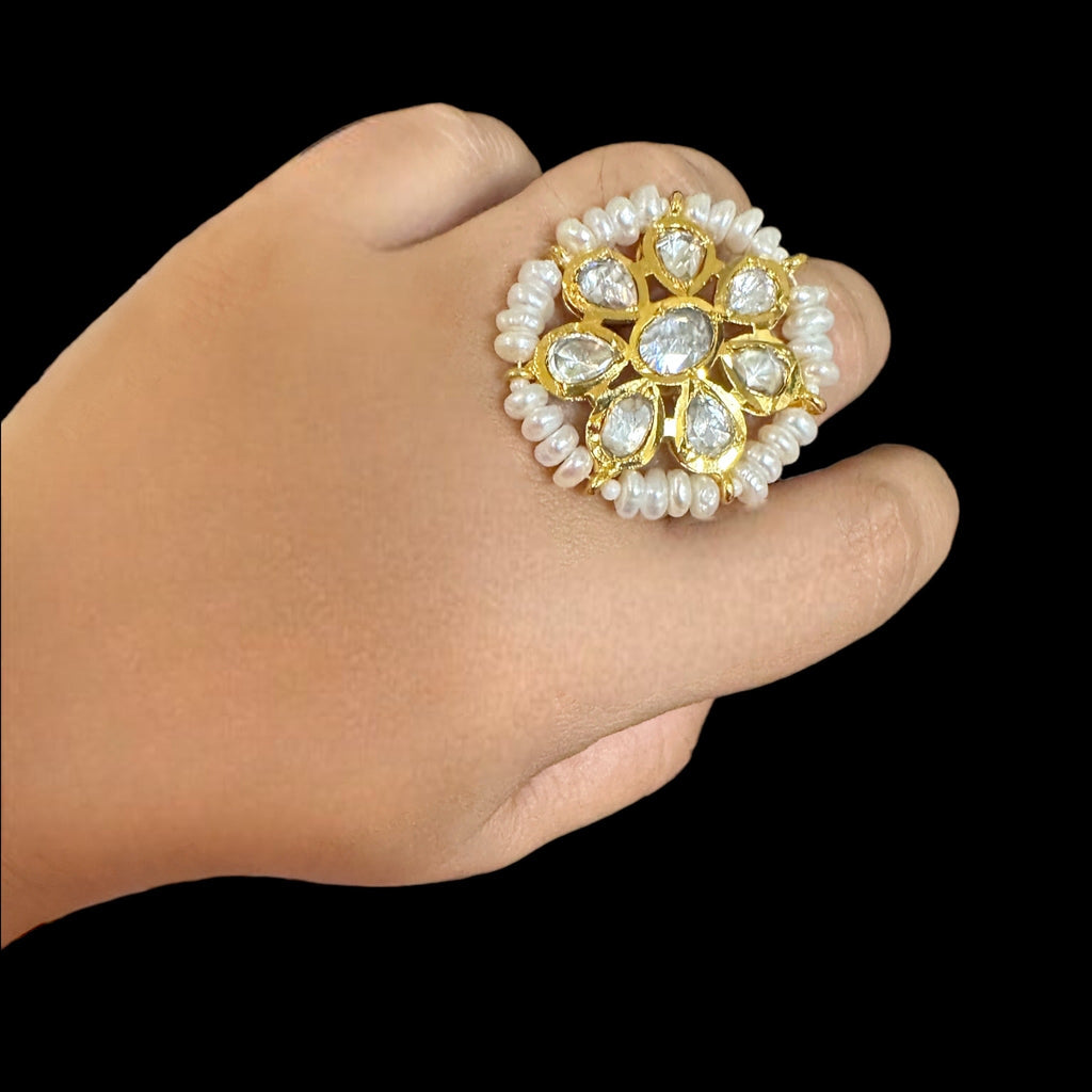 DJR95 Gold plated ring in moissanite ( READY TO SHIP )
