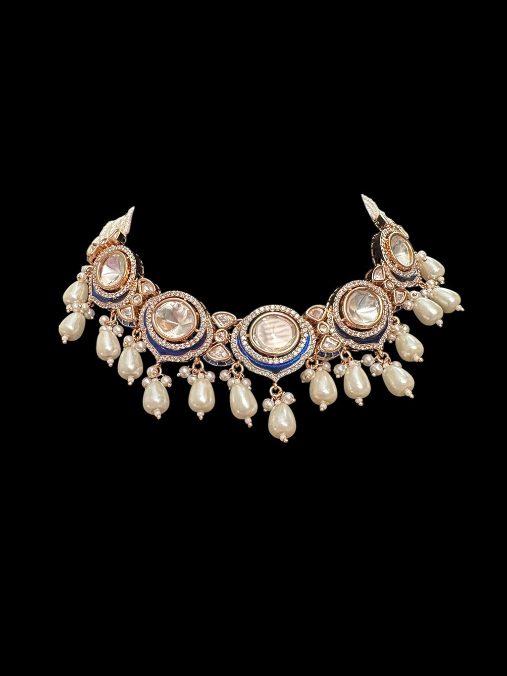 BR469 Meenaz Polki meena light weight bridal set ( READY TO SHIP )