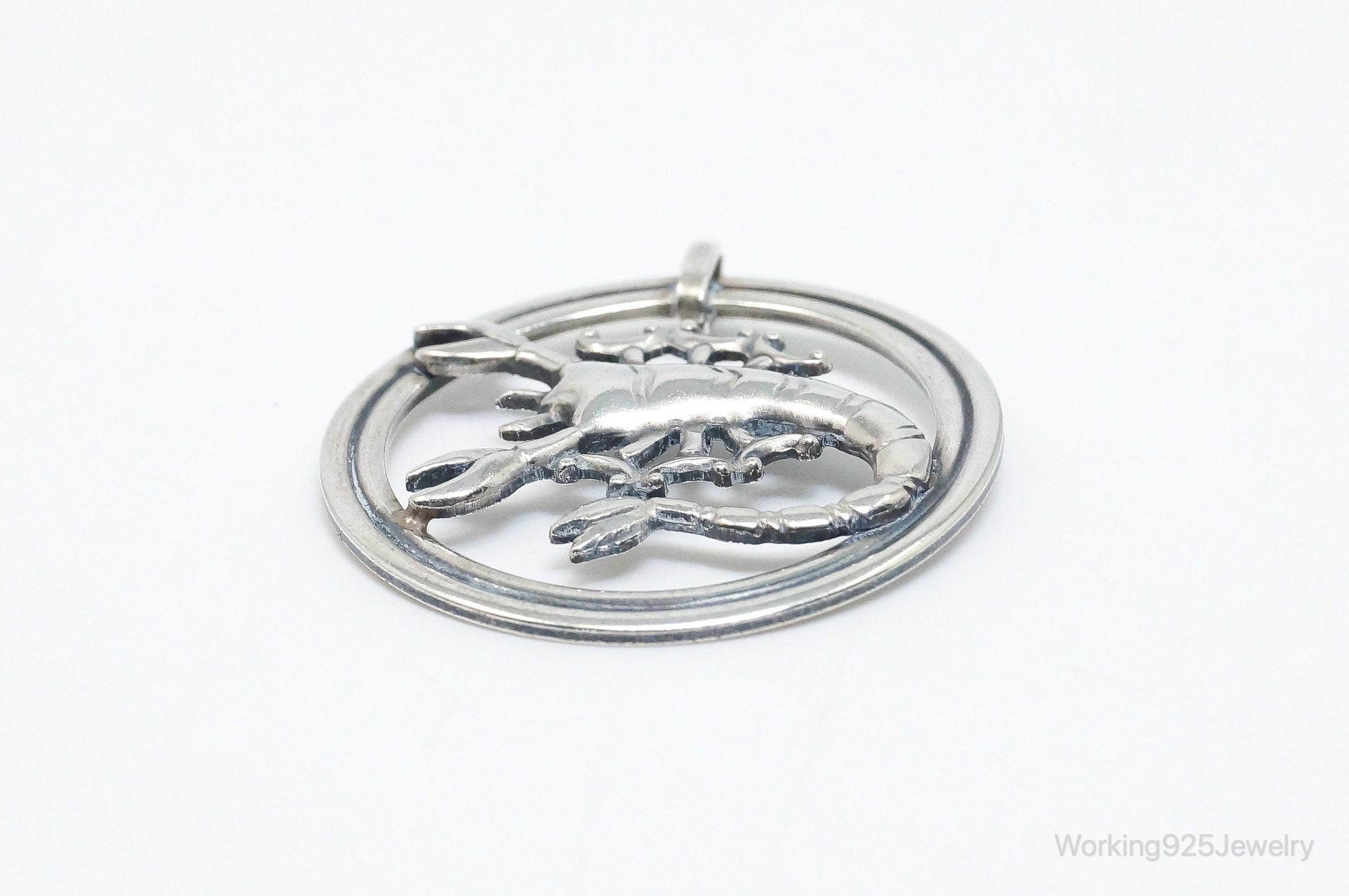 Vintage Designer Van Dell Scorpion Scorpio Sterling Silver Pendant