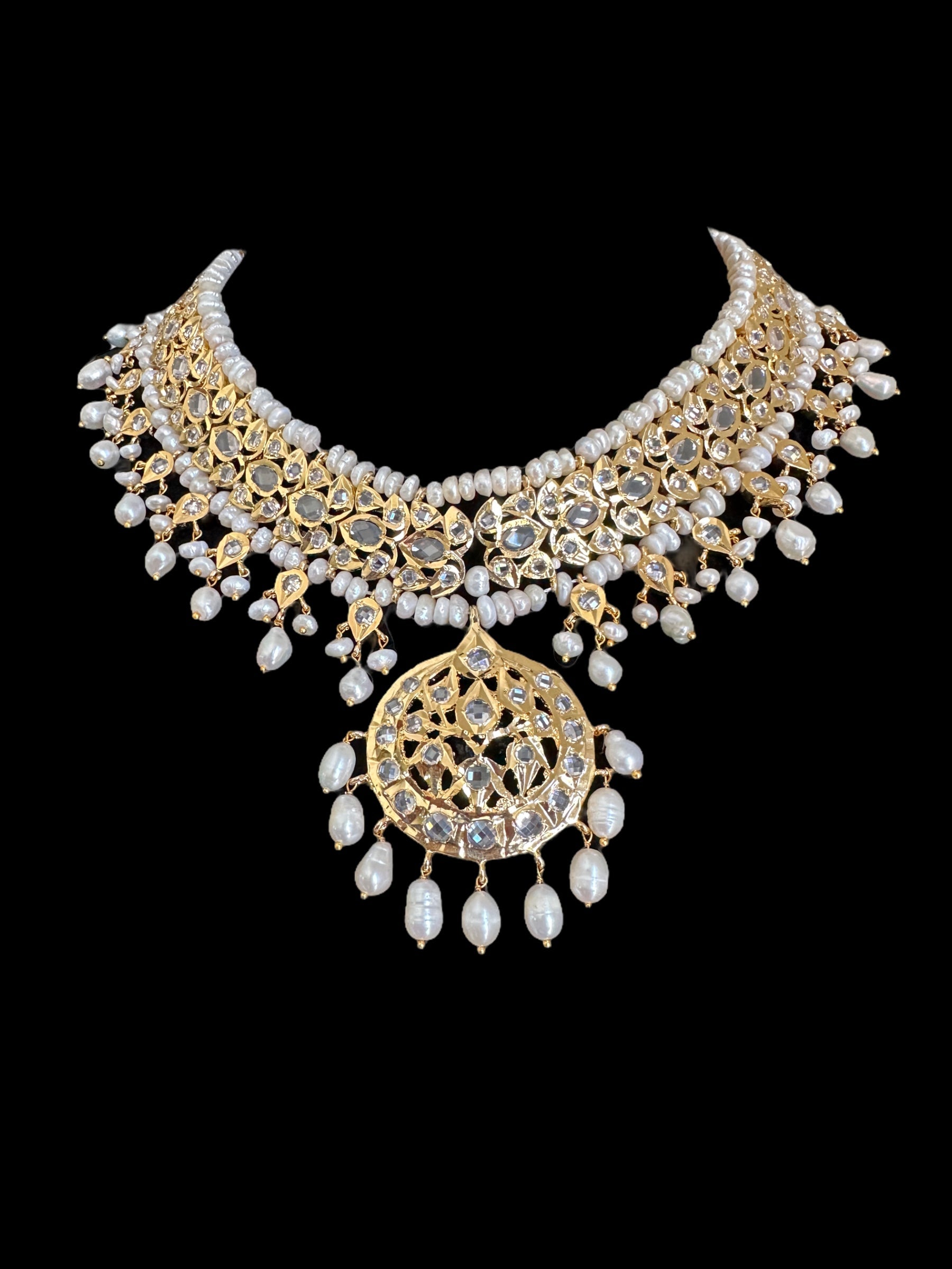 BR318 Neema bridal set in fresh water pearls ( SHIPS IN 4 WEEKS )