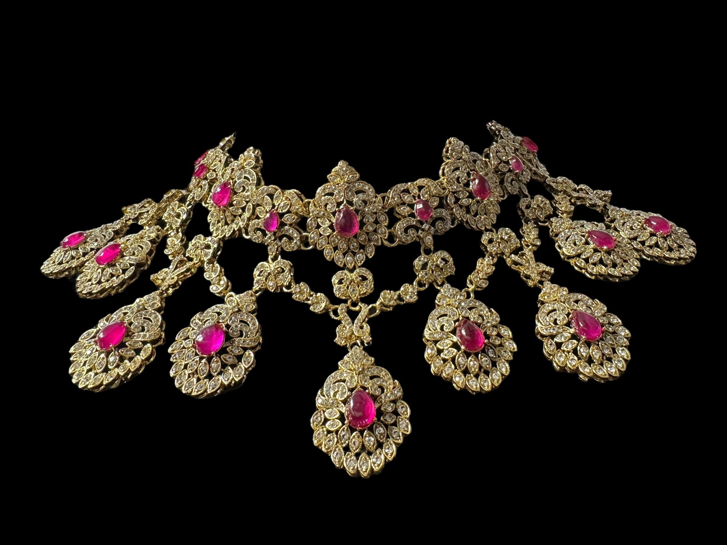BR490 MEHTAB bridal set in ruby ( READY TO SHIP )