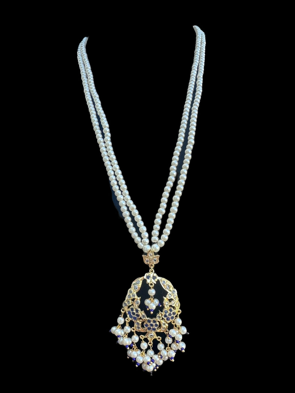 PS364 Madhuri blue   pendant set ( SHIPS IN 2 WEEKS  )