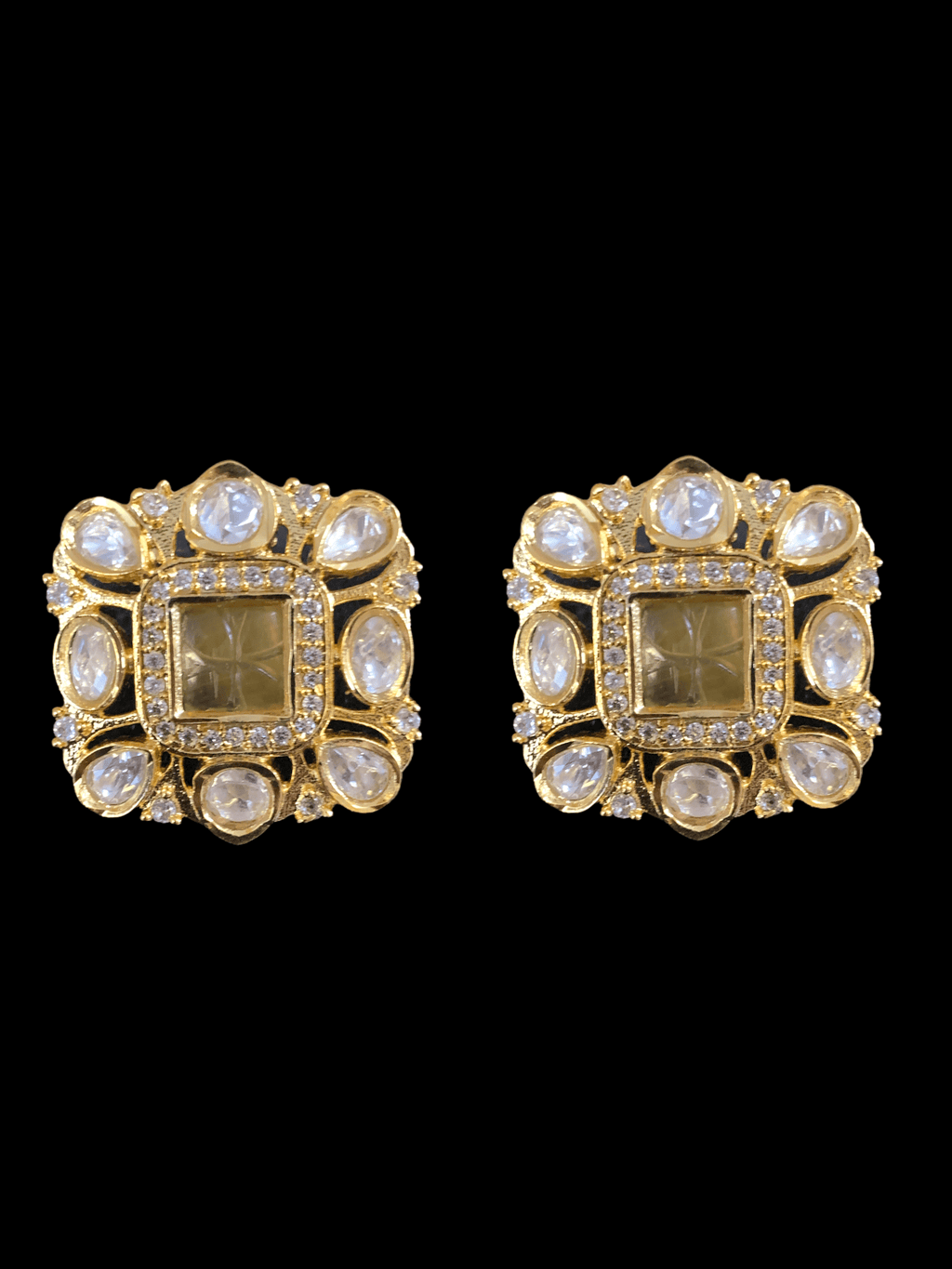 ET524  Gold plated polki tops ( READY TO SHIP)