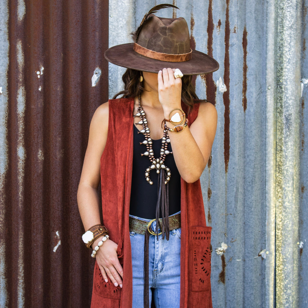 White Turquoise Bracelet w/ Adjustable Ties (010h)