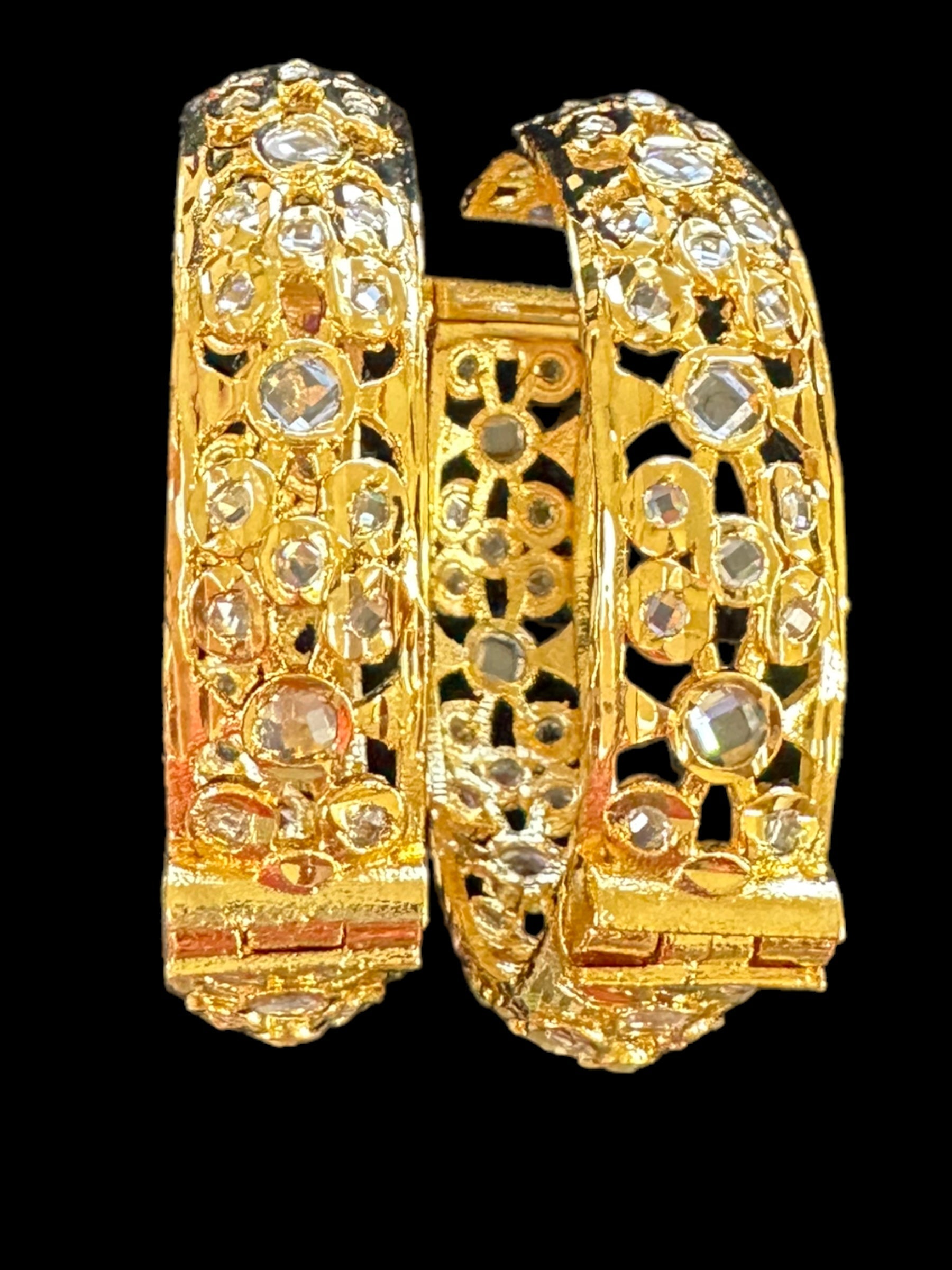 B154 Gold plated bangles - clear   ( READY TO SHIP)