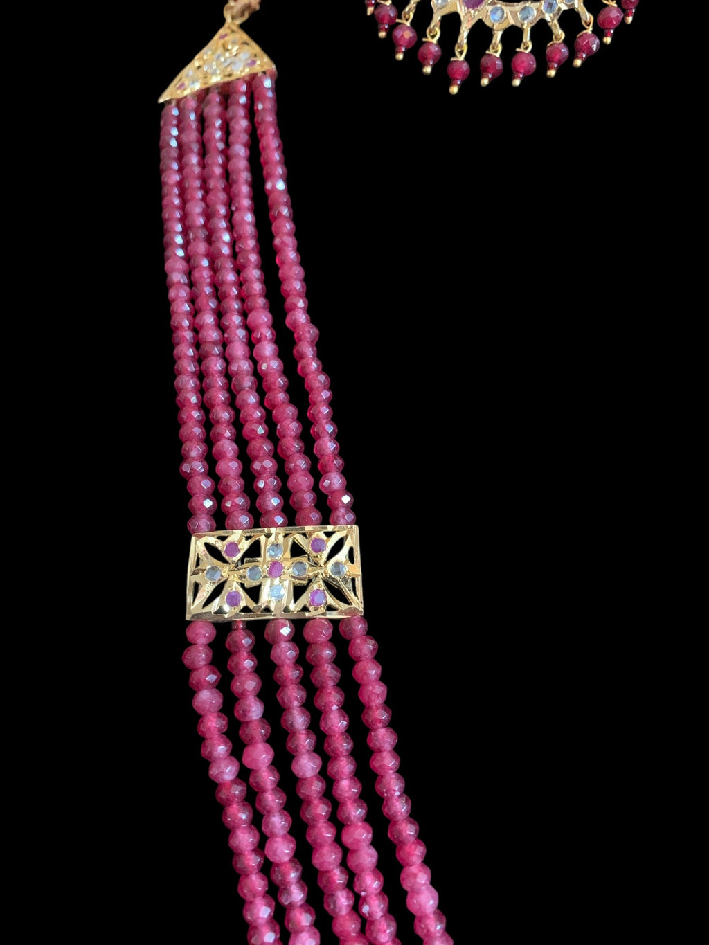 BR470 Noor bridal set in rubies (SHIPS IN 4 WEEKS )