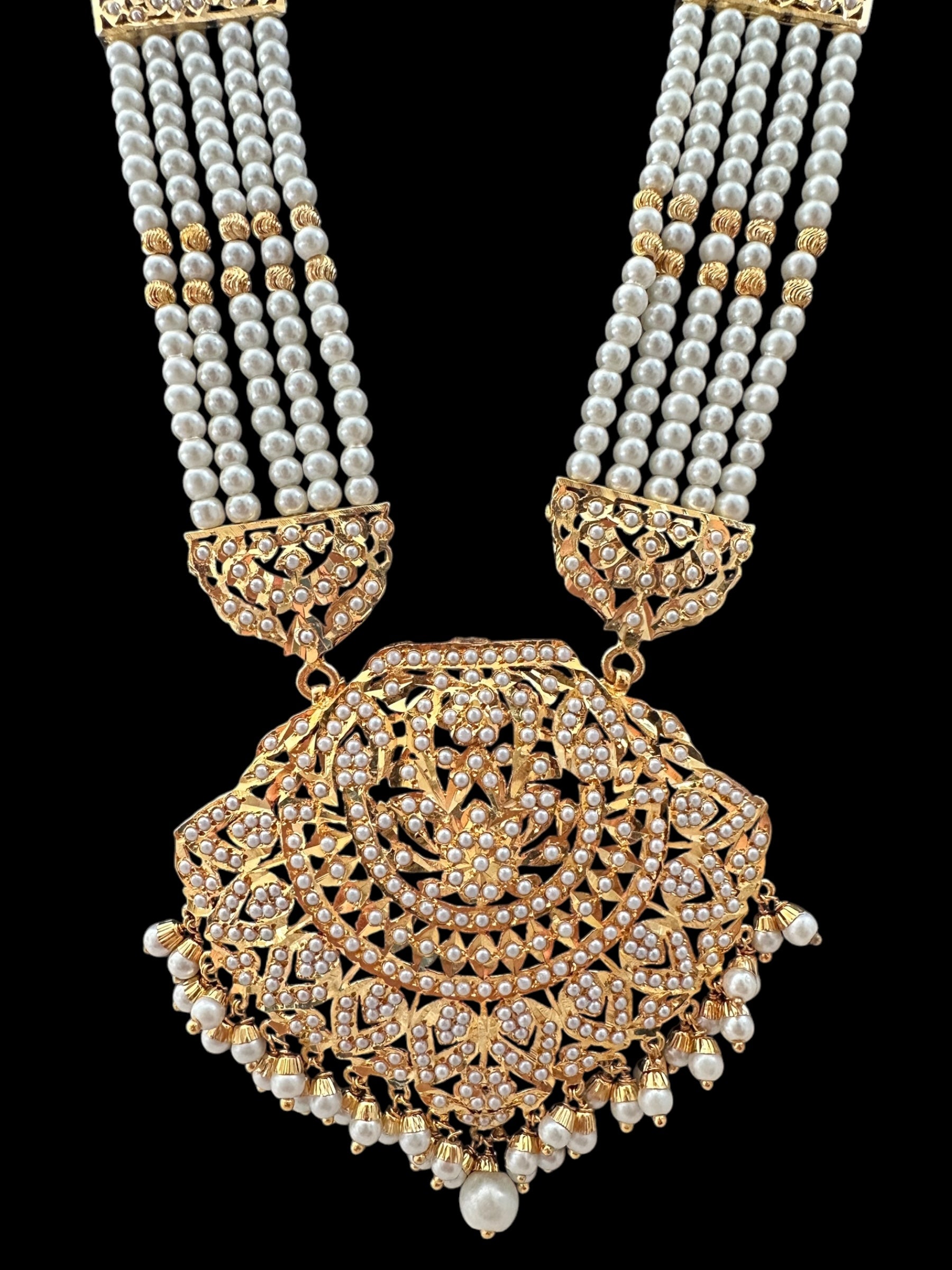 DLN85 Jia Punjabi rani haar in pearl  ( READY TO SHIP )