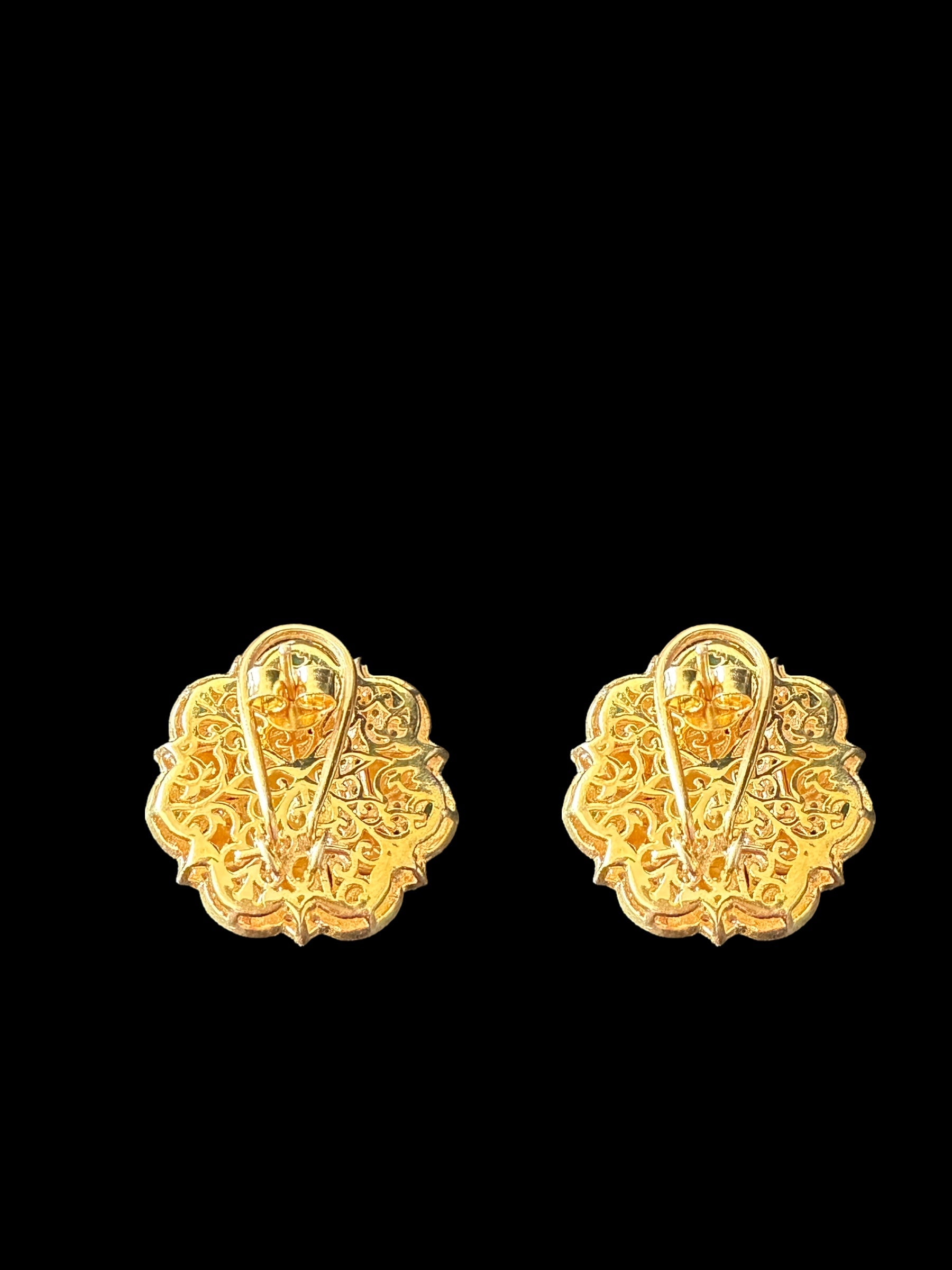 Moissanite gold plated silver earrings ( READY TO SHIP )