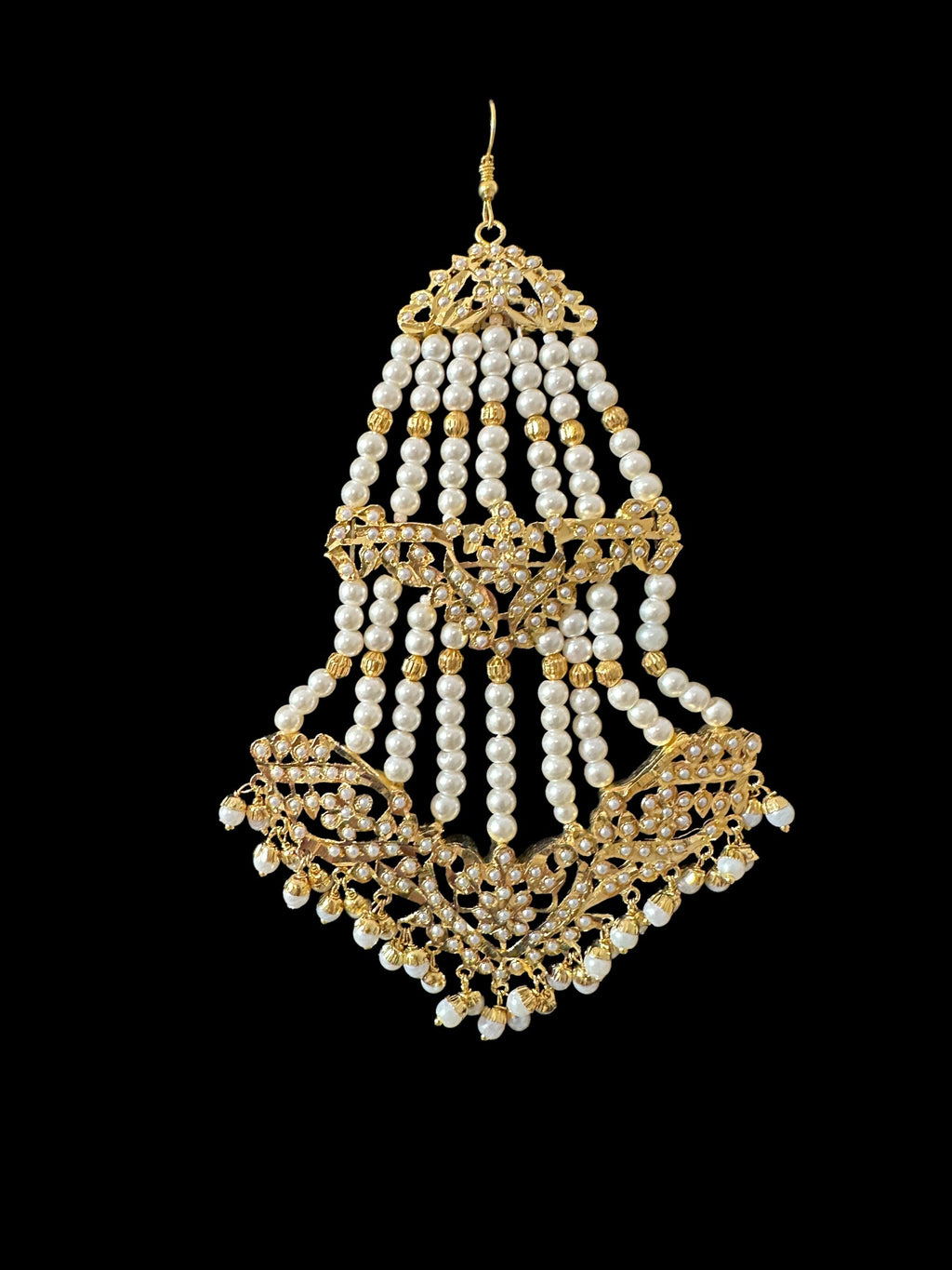 BR479 Insha pearl jadau bridal set in shell pearls ( SHIPS IN 4 WEEKS )