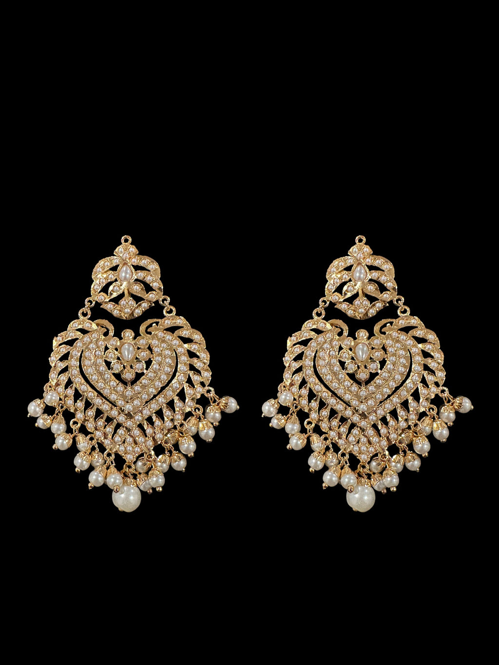 Farwah earrings tika in pearls   ( READY TO SHIP  )