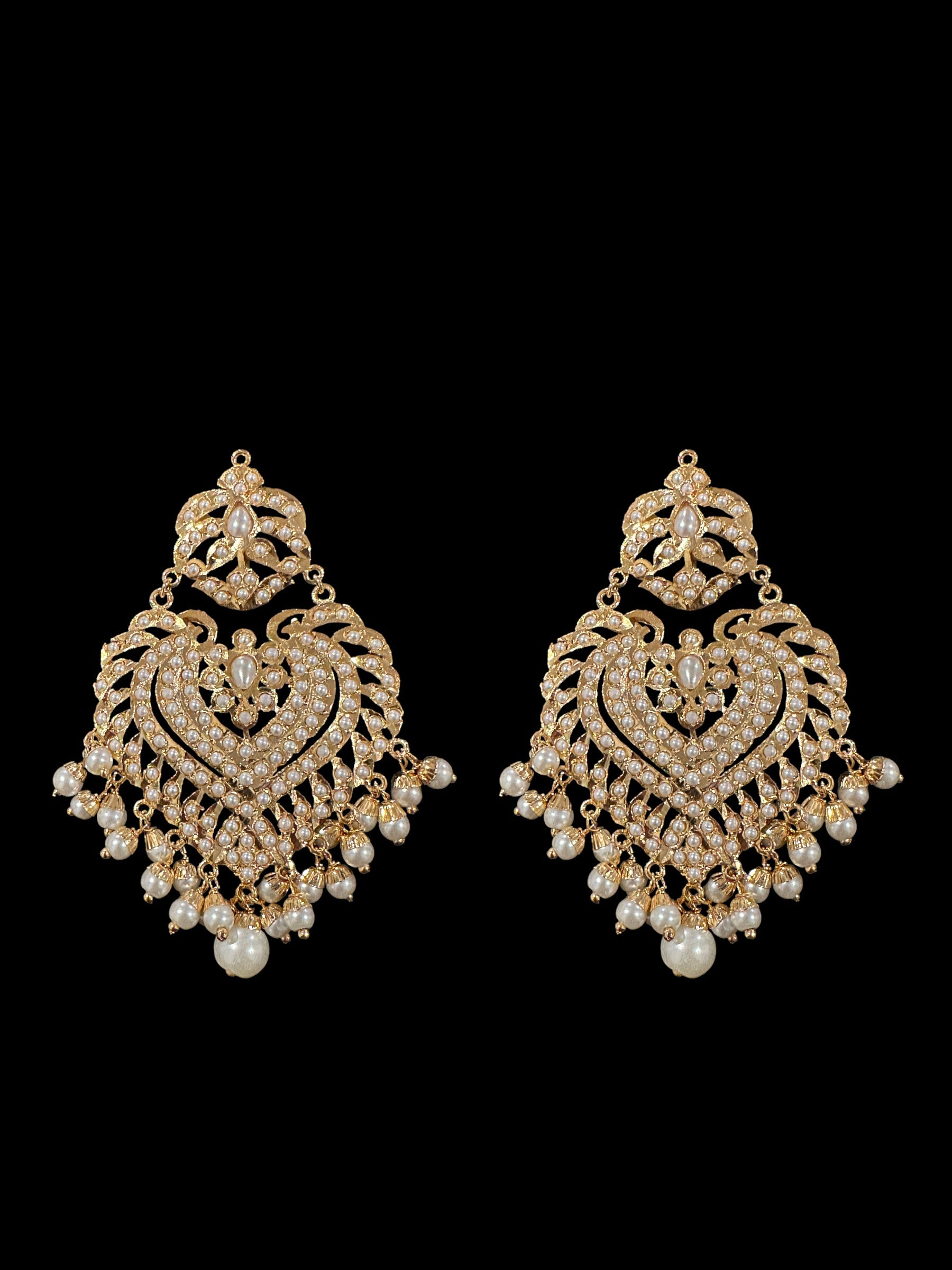 Farwah earrings tika in pearls   ( READY TO SHIP  )