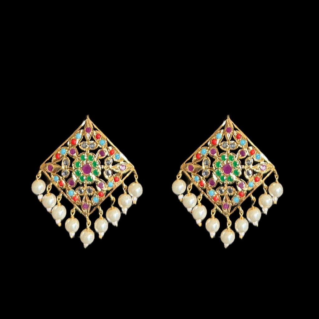 PS423 Aani pendant set (Navratan) (SHIPS IN 3 WEEKS )