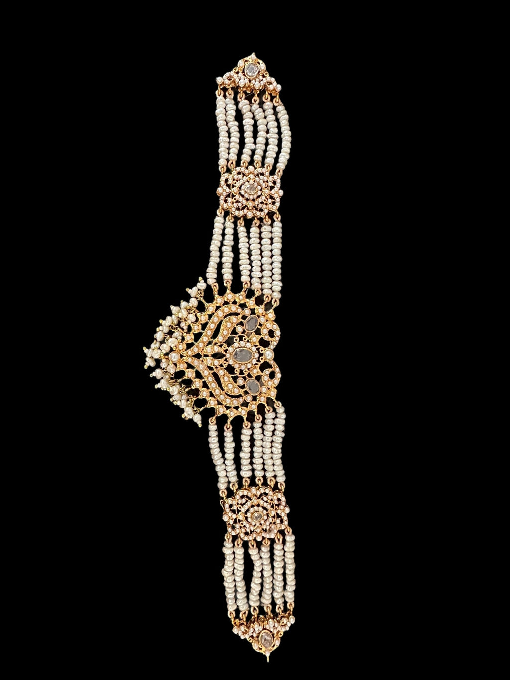 RAABYA fresh water pearl bridal choker set with earrings tika ( SHIPS IN 3 WEEKS )