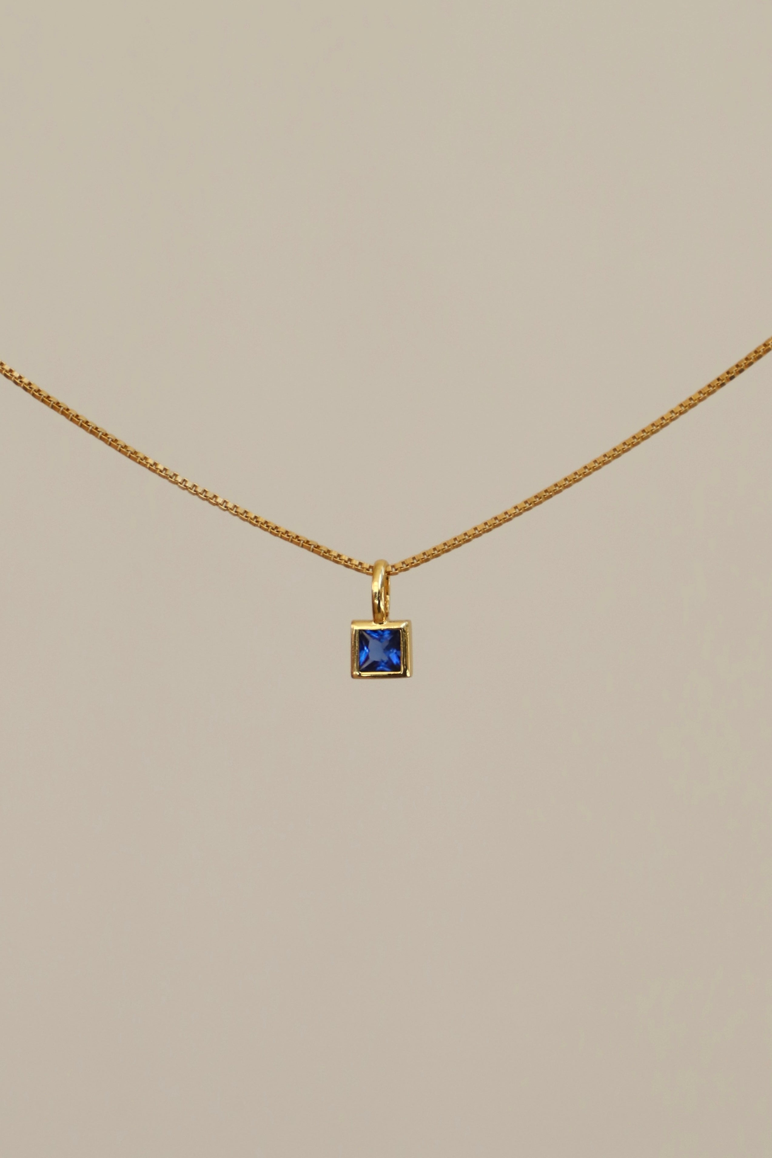 SQUARE BEZEL BIRTHSTONE CHARM
