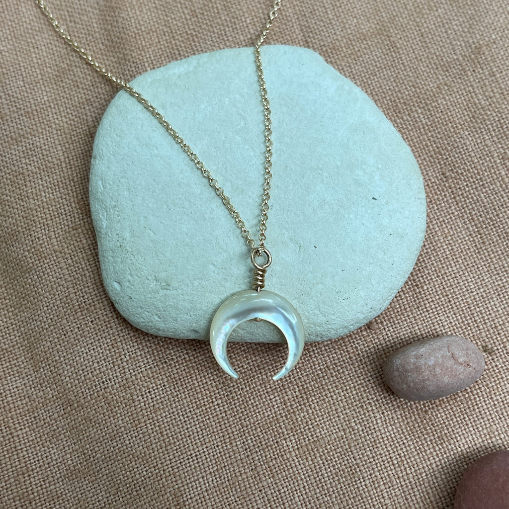 CRESCENT MOTHER OF PEARL NECKLACE